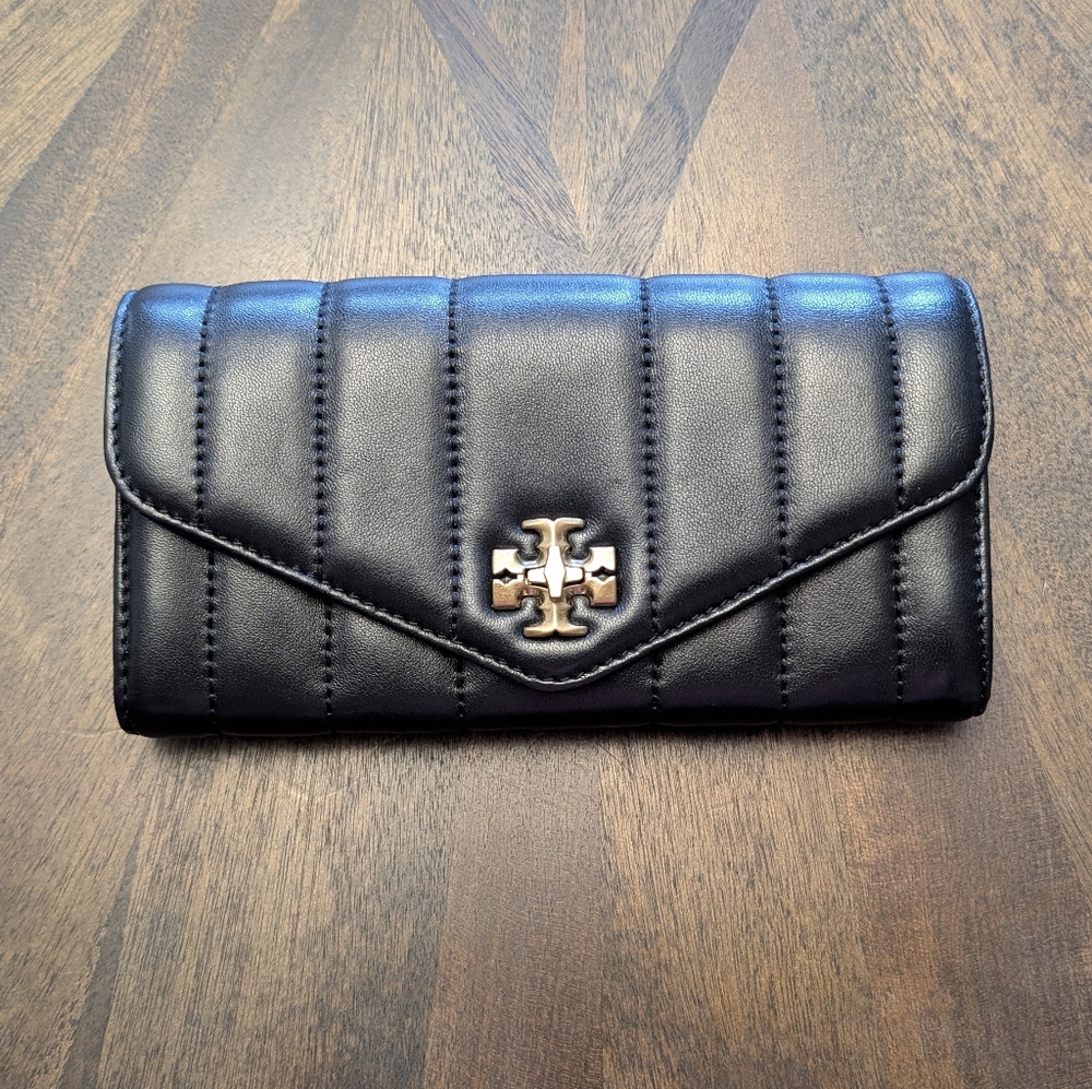Tory Burch Black Quilted Leather Wallet